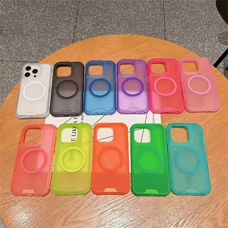 3 in 1 Magnetic Heavy Duty Armor Case for Magsafe IPhone 17 Air 16 15 14 13 12 Pro Max Plus 16Pro IPones Macsafe Cover Accessory 6