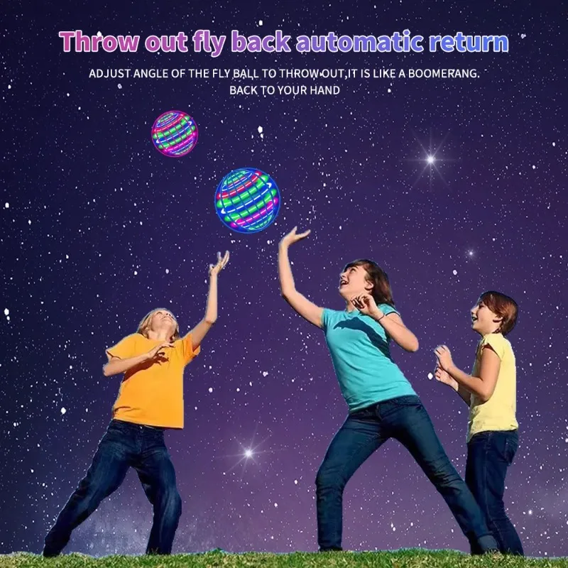 2026년형 수동 조종 플라잉 오브 볼 부메랑 호버 갤럭티컬 플라잉 스피너 미니 드론 볼 멋진 어린이 선물