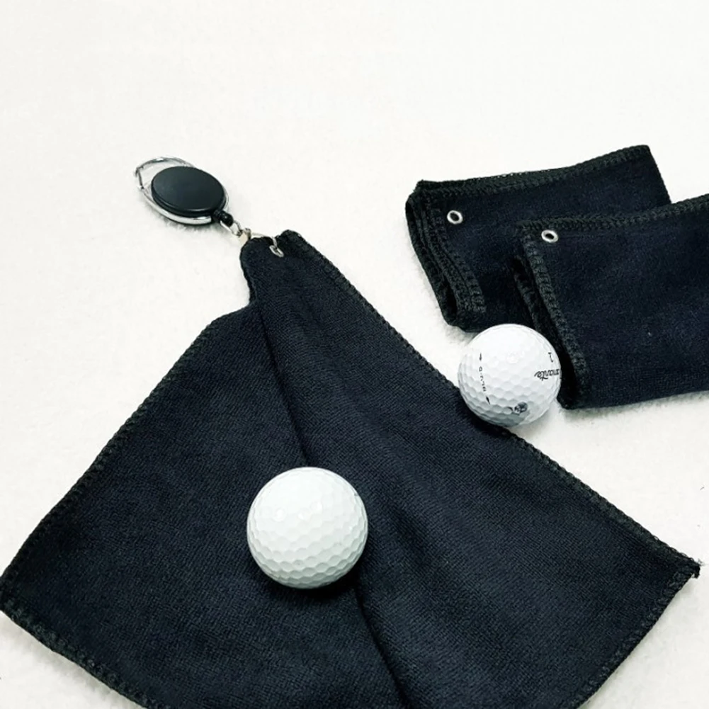 Microfiber Golf Tower Outdoor Sports Accessories Deep Cleaner Golf Ball Cleaning Towels with Hook Lanyard Hole