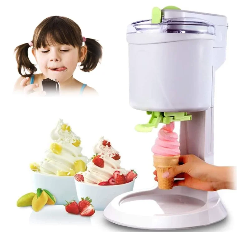 Automatic Mini Ice Cream Maker DIY Homemade Children's Soft Serve Ice Cream Machine 10 Minutes Fast Making Batch Freezer