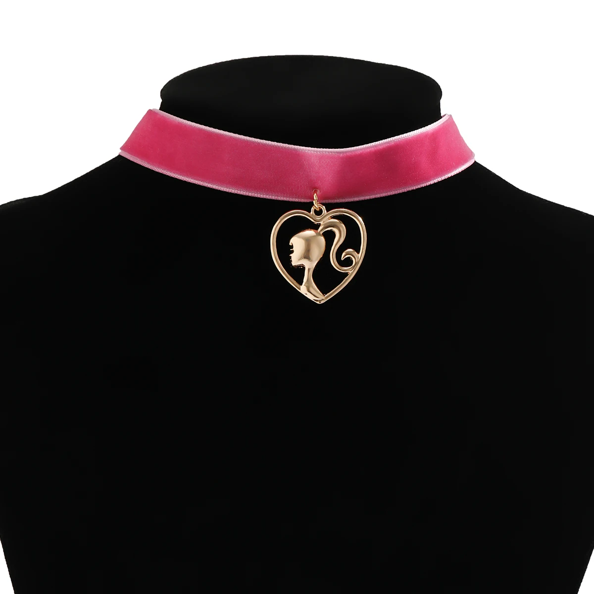 Sexy Sparkles Pink Velvet Choker Necklace for Women Girls Gothic