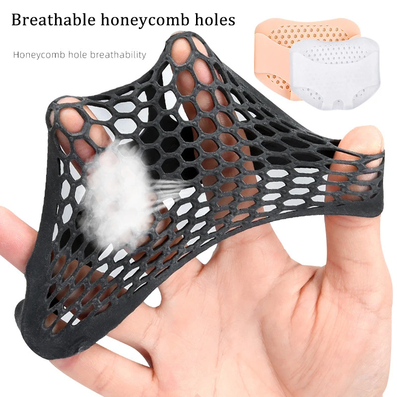 Silicone Forefoot Pads Women Heels Insoles Foot Honeycomb Soft Gel Shoe Pad Pain Relief Inserts Foot Blister Toes Care Cushions