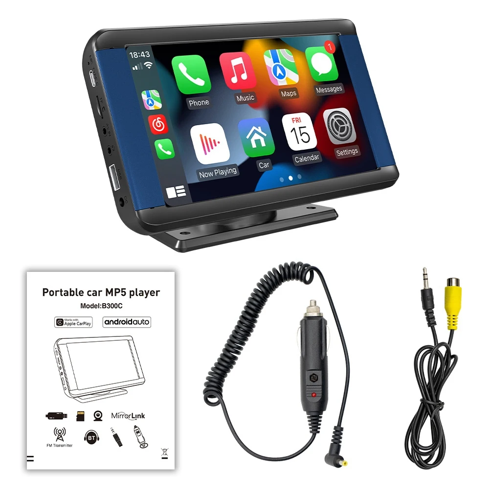 

7-дюймовая Универсальная беспроводная Автомагнитола Carplay Android для MP5, автомагнитола