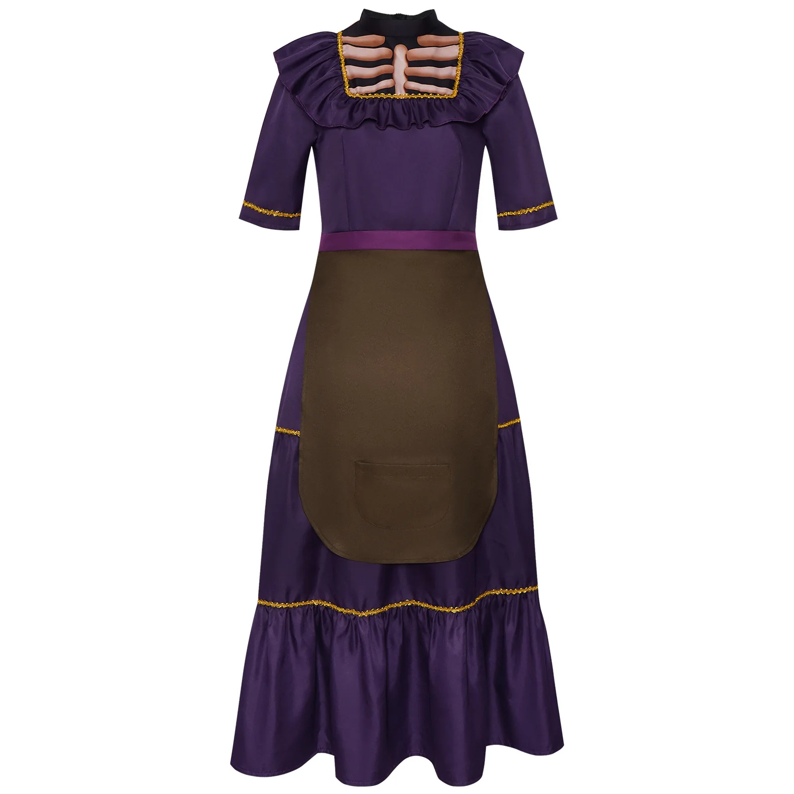 Costume Coco Mama Imelda Donna, Vestito Grembiule E Parrucca, Taglia Media, 100% Poliestere, Carnevale/Halloween - 5