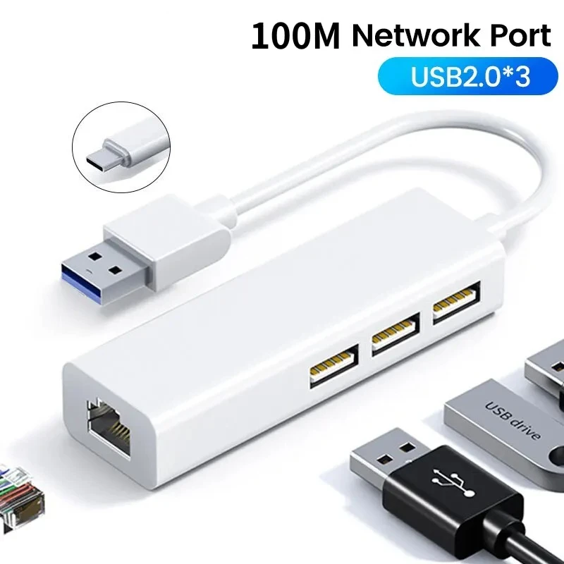 USB Type C to RJ45 Lan Network Card Ethernet Card Hub Splitter Adapter 10GBit/s for MacBook Xiaomi Samsung Windows Huawei PC