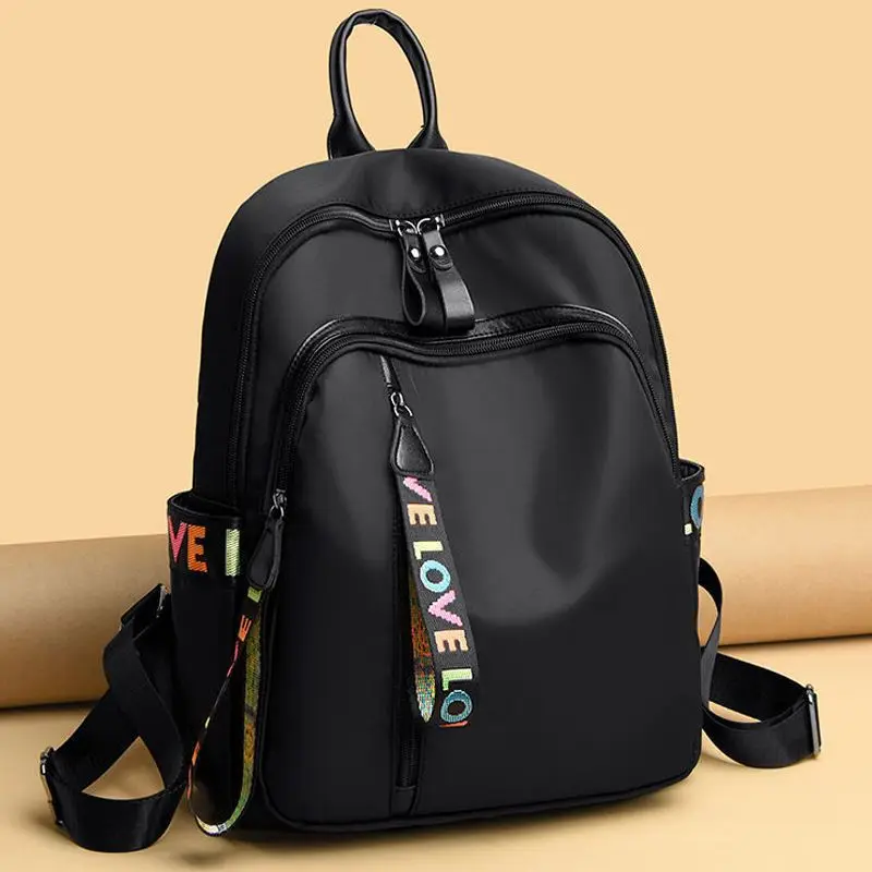 Backpack Ladies 2024 New Solid Color All-in-one Fashion Leisure Student Schoolbag Large Capacity Travel Bag Wholesale