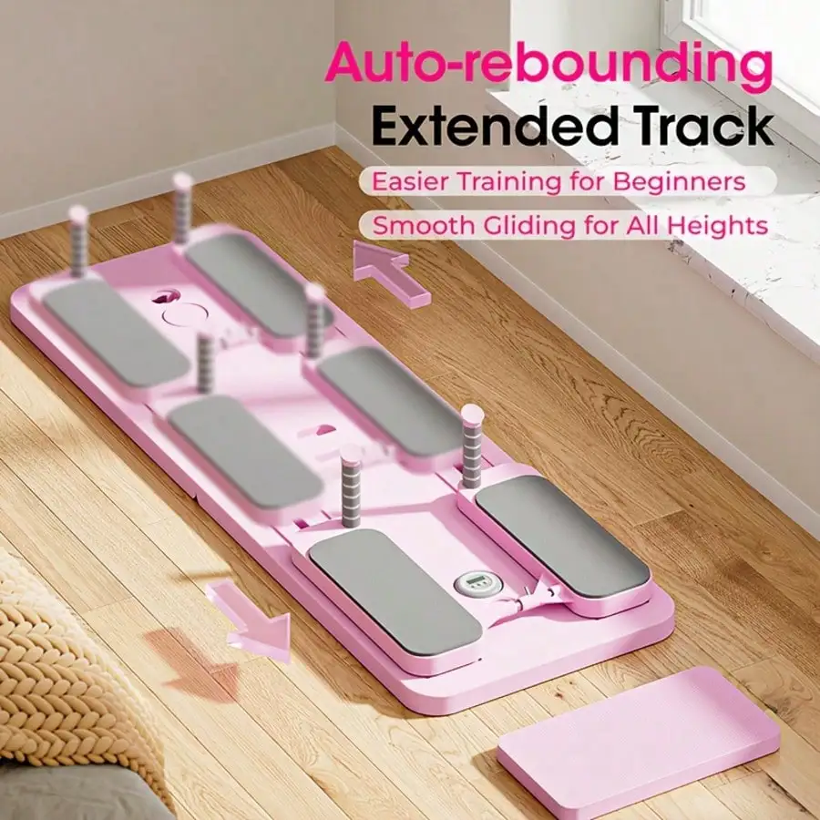 Multifunctional Fitness Board with Automatic Rebound, Foldable Exercise Machine-Full Body Exercise Equipment, Home Pilates