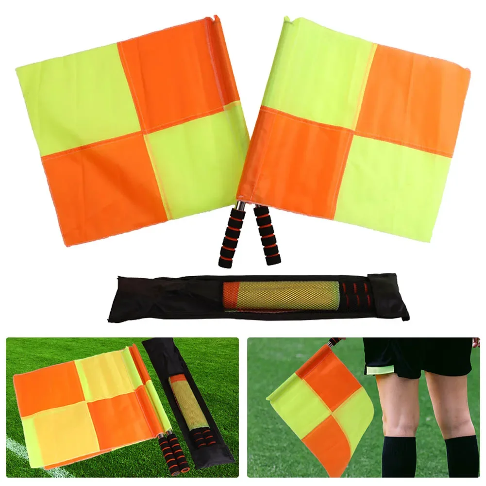 Soccer Referee Flag Football Game High-visibility Lightweight Referee Equipment 1 Set ABS Foam