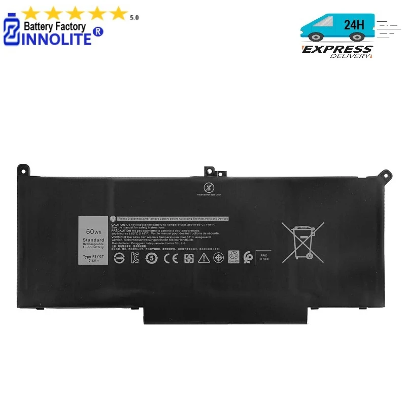 Batteria F3Ygt Per Dell Latitude 12 7000 7280 7290,13 7000 7380 7390 P29S002,14 7000 7480 7490 P73G002 Serie Dm3Wc Dm6Wc 2 X39G