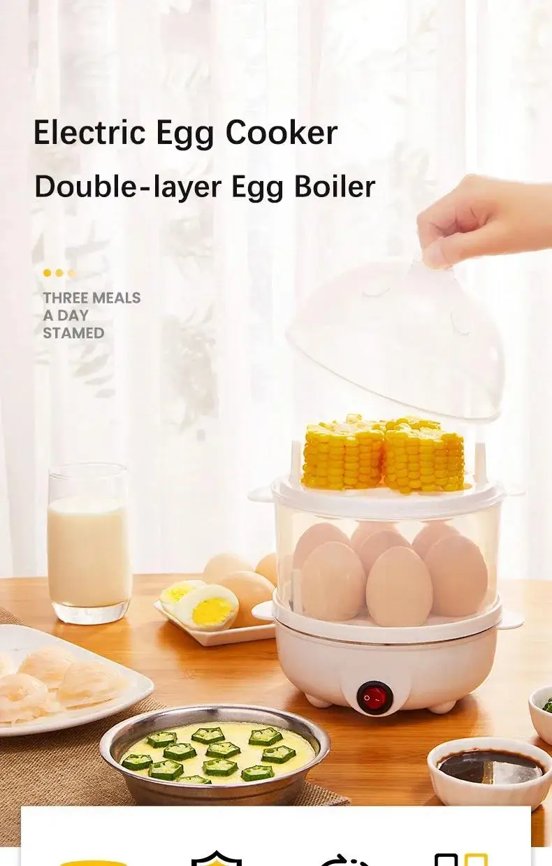 Description Picture 3 of item110V/220V Multifunctional Electric Egg Boiler Single Layers Egg Cooker Mini Steamer Poacher Kitchen Cooking Breakfast Machine