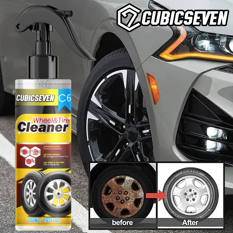 Cubicseven 200ML Wheel Hub Cleaner Wheel Metal Rust Dust Removal Spray Car Wheel Hub Scratch Repair Car Polishing Cleaning Kit