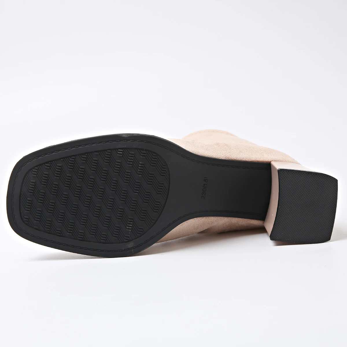 Aphixta Beige Flannel Upper Concise Women Ankle Boots 6.5cm High Heel Modern Boots Shoes Woman Boats botines para mujeres Size42