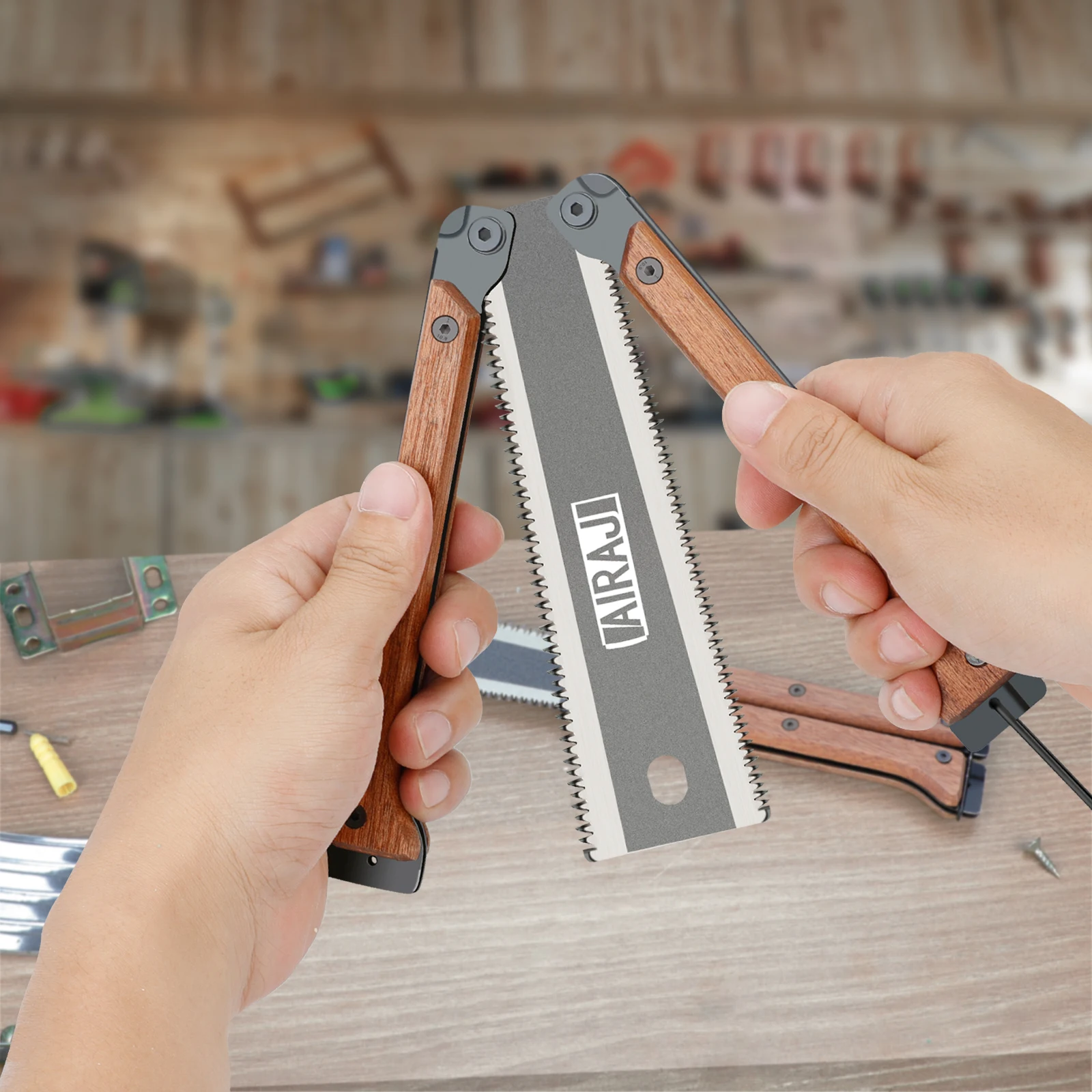 AIRAJ 12 Inch Wooden Folding Saw SK5 Steel Labor-Saving Wear-Resistant Durable Foldable Portable Manual Tool 4
