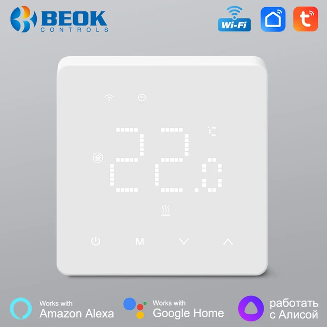 Beok Tuya เครื่องทําความร้อนใต้พื้น Wifi Thermostat สมาร์ท Thermoregulat โปรแกรมหน้าจอสัมผัสทํางานร่วมกับ Google Home,Alice,Alexa 1