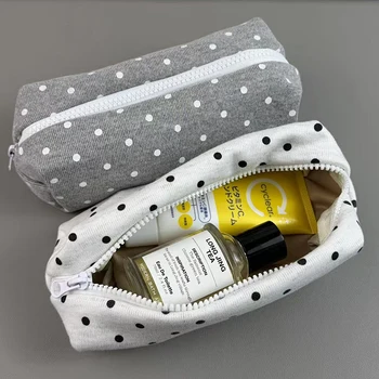 Astuccio per matite con design a pois, borsa per penne morbida e di grande capacità, astuccio per cancelleria, organizer per cancelleria, ritorno a scuola