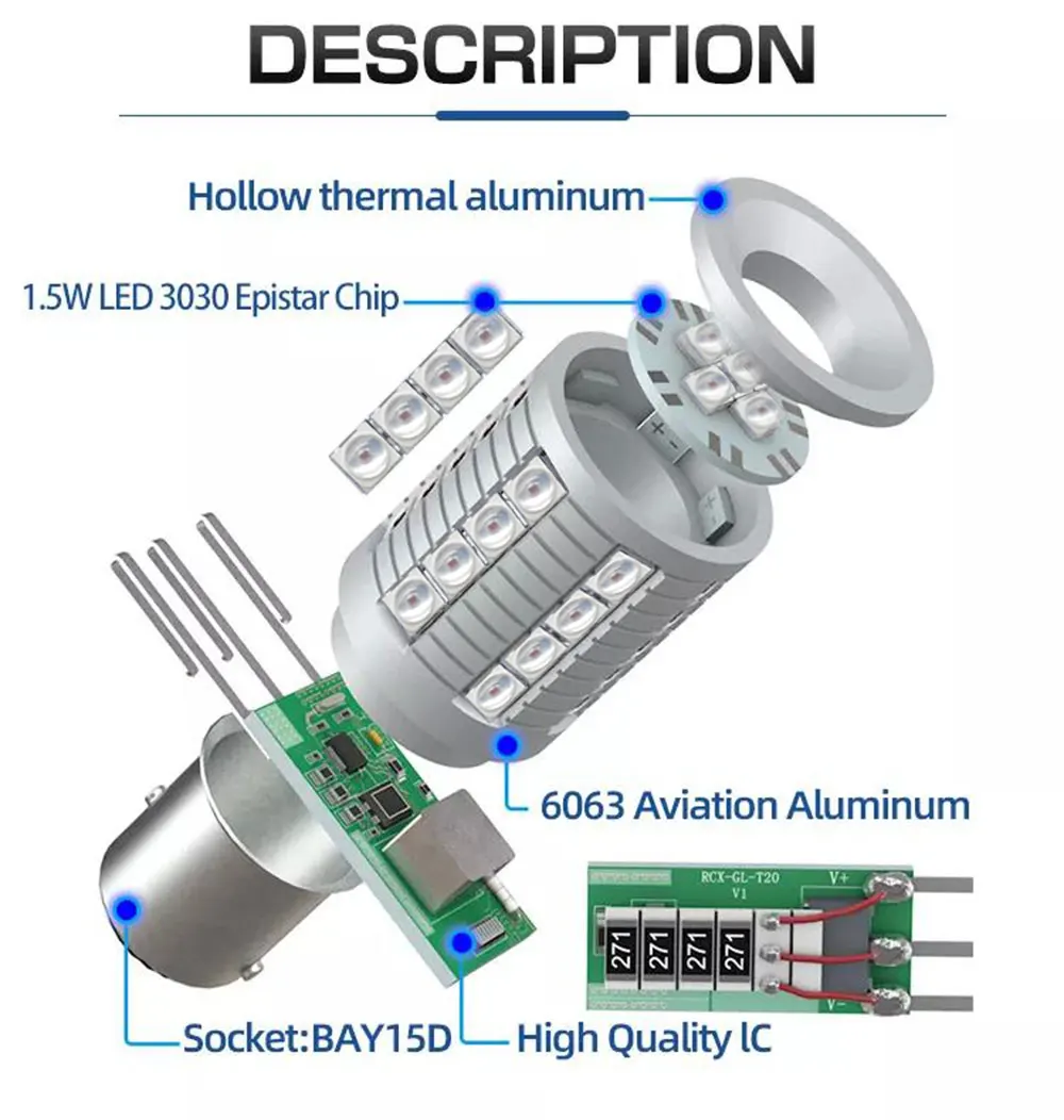 VANSSI 2xBAY15D 1157 P21/5W LED  P21W BA15S LED 1156 7506   ڵ   극ũ Ʈ    X20 