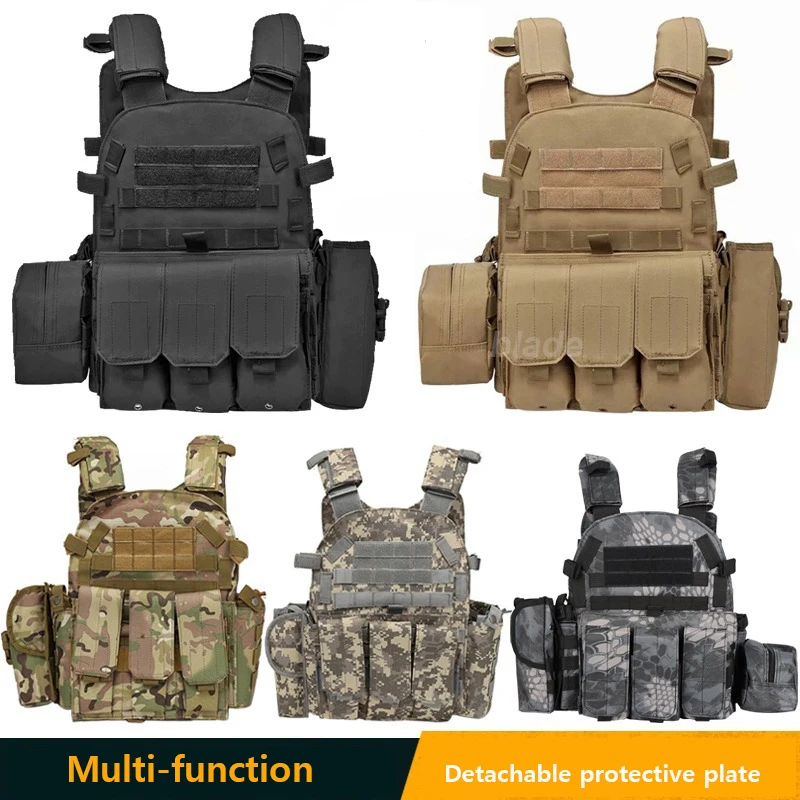 

Molle Plate Carrier Vest Waterproof Camouflage Airsoft Equipment Tactical Military Combat Body Armor Padded Chest Rig Nylon