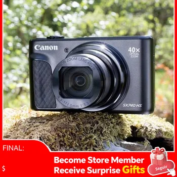 캐논 파워샷 SX740 HS 휴대용 디지털 카메라, 40X 광학 줌 매크로 이미지 안정화, 4K 비디오 와이파이 블루투스 블랙 바디