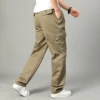 Cotton Big Pocket Cargo Pants Men Military Work Trousers with Multi-Pockets Big & Tall Outdoor Wear Plus Size Loose Fit Pants