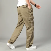 Cotton Big Pocket Cargo Pants Men Military Work Trousers with Multi-Pockets Big & Tall Outdoor Wear Plus Size Loose Fit Pants