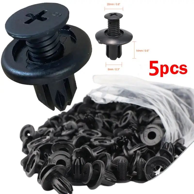 5/100pcs 8mm Plastic Rivets Fasteners Screw Car Bumper Fender Black Rivet Car Fastener Clips for Toyota Focus Kia Nissan Yamaha - Image 10