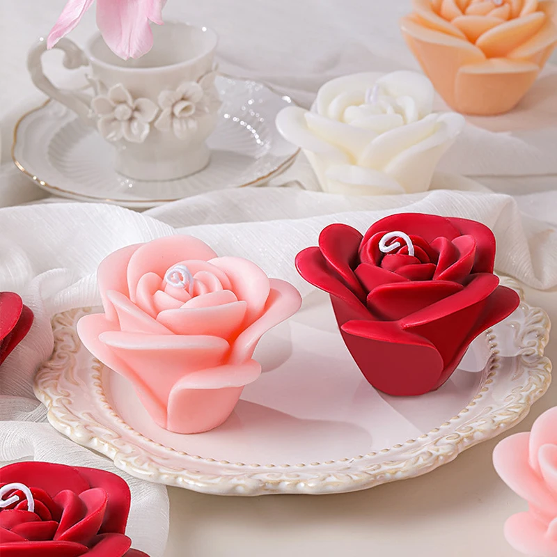 DIY Rose Flower Candle Silicone Mold Birthday Cake Decoration