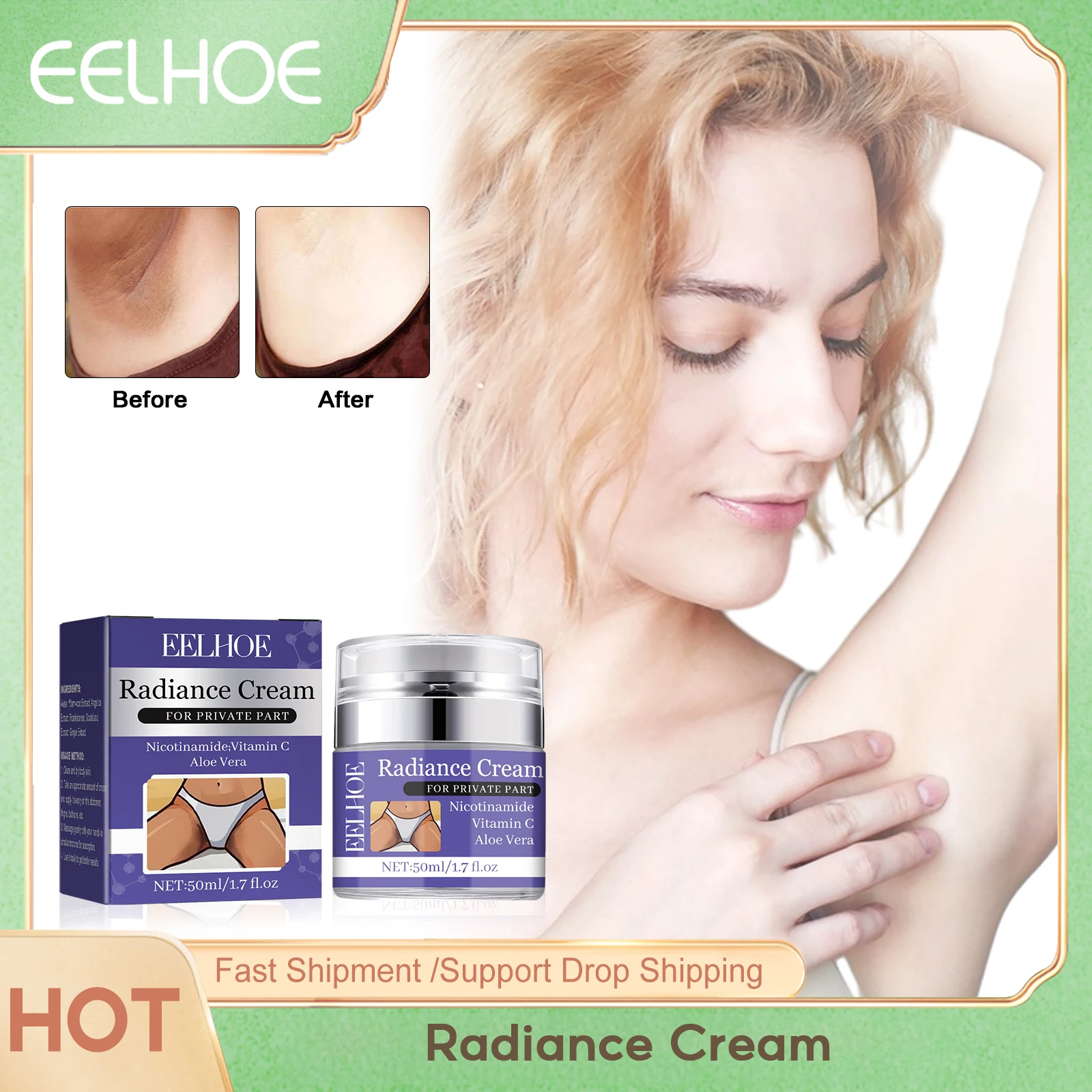 Underarm Whitening Cream Removing Melanin Brightening Armpit Knee Elbow Buttock Lighten Private Parts Dark Skin Bleaching Cream private area whitening cream removing pigment precipitation moisturizing brightening intimate area underarm joint skin care 30ml