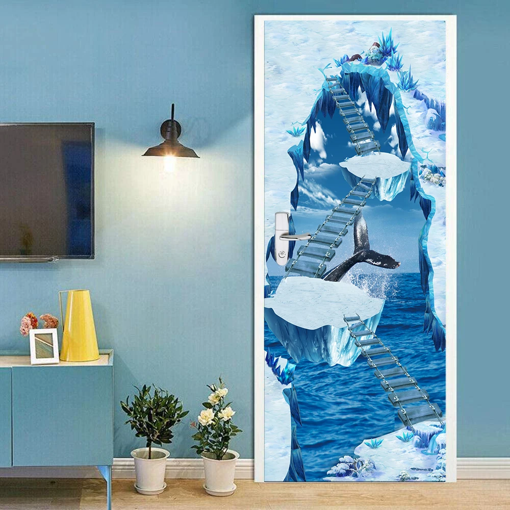 Autocollant De Porte Graffiti Manette De Jeu - 77x200 Cm - PVC Adhésif, Repositionnable - Pour Porte Chambre, Cuisine, Salon
