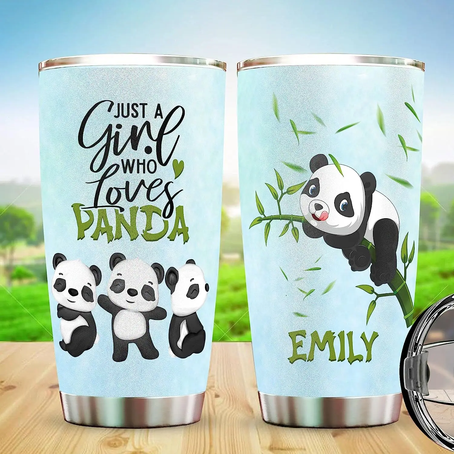 

Stainless Steel Cup 20oz Panda Bear Gifts for Women Cute Animal Bamboo Coffee Mug Insulated Panda Gifts for Girls Kids Birthday