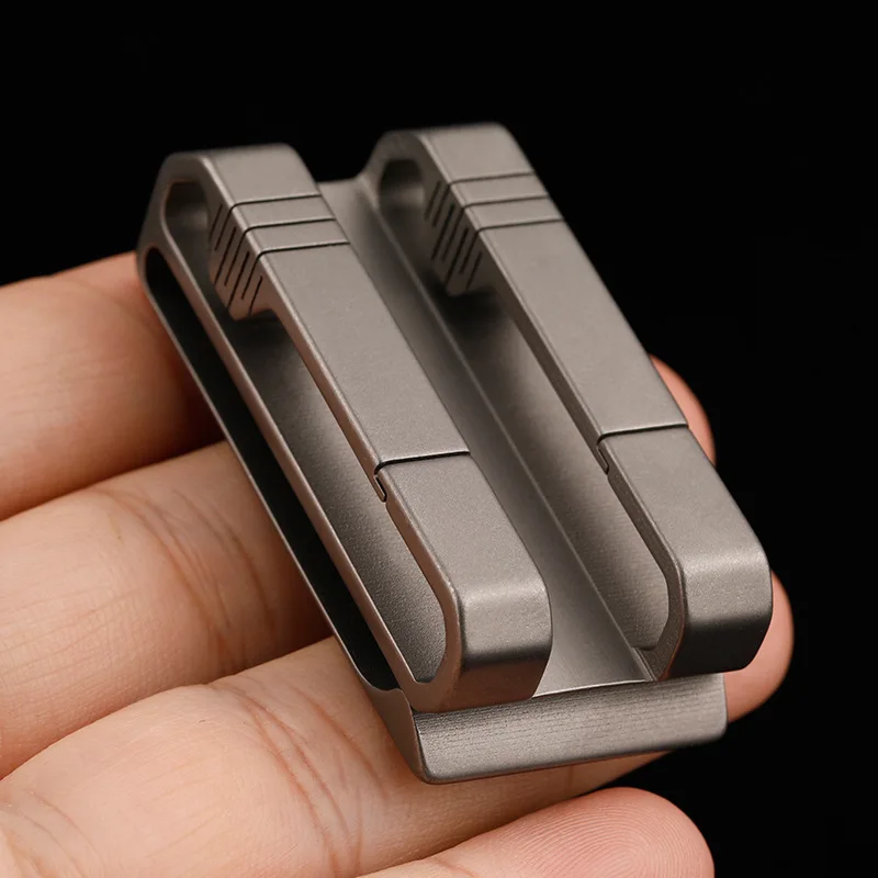 티타늄 합금 벨트 버클, 자동차 클립형 키체인, 남성용 허리 걸이 스포츠 바지,..