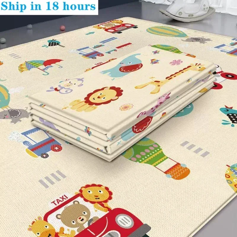 Foldable Baby Play Mat Cartoon Pattern Educational Children Carpet Kindergarten Crawling Mat Children Carpet Activity Game Toys