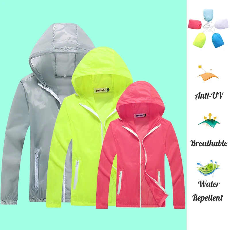 Women Men Teen Kids Quick Dry Ultrathin Ultralight Sunscreen UV UPF40+ Jacket Cycling Running Camping Coat Skin Windbreaker