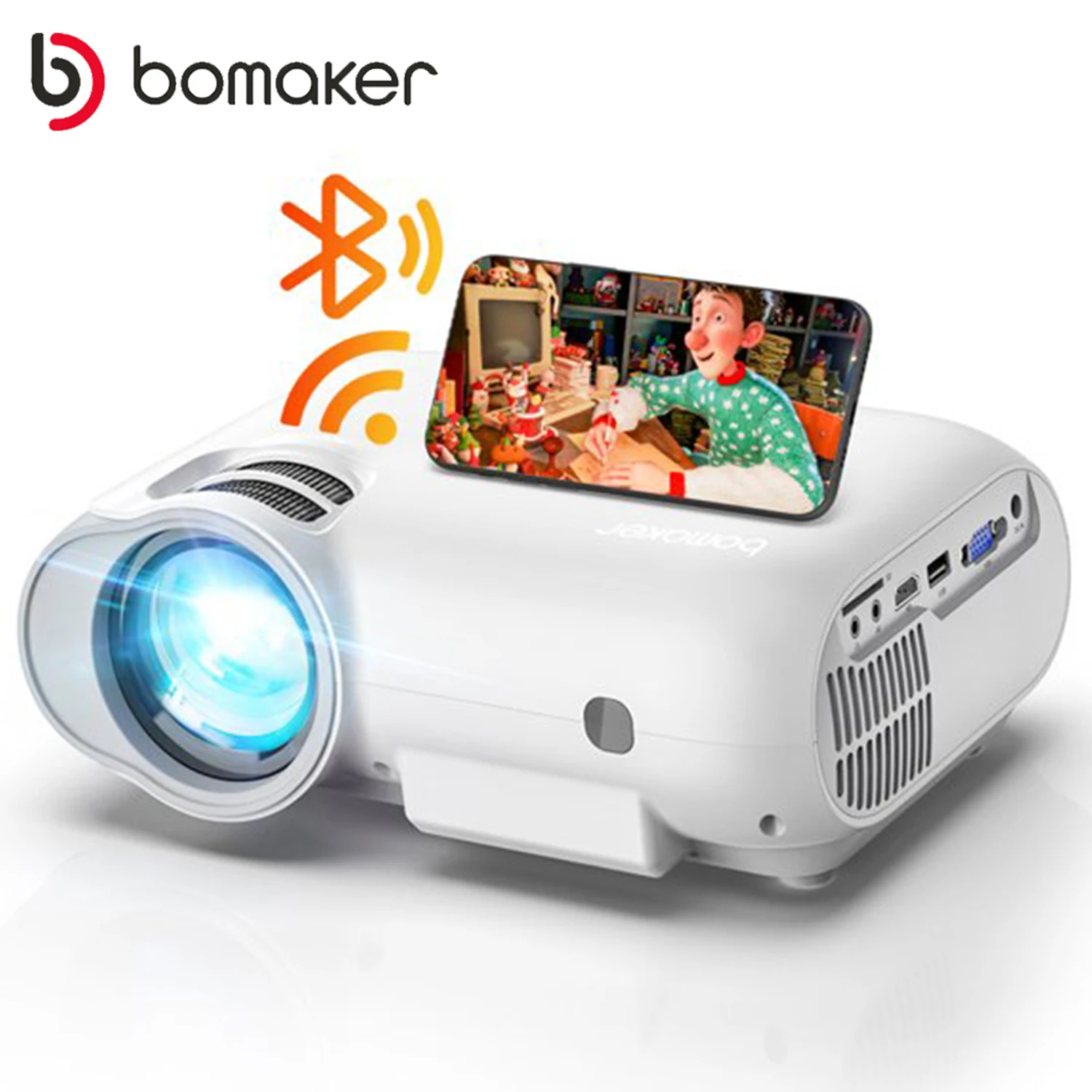 BOMAKER WiFi Projector 5G Full HD 1080P Suppported Bluetooth Portable