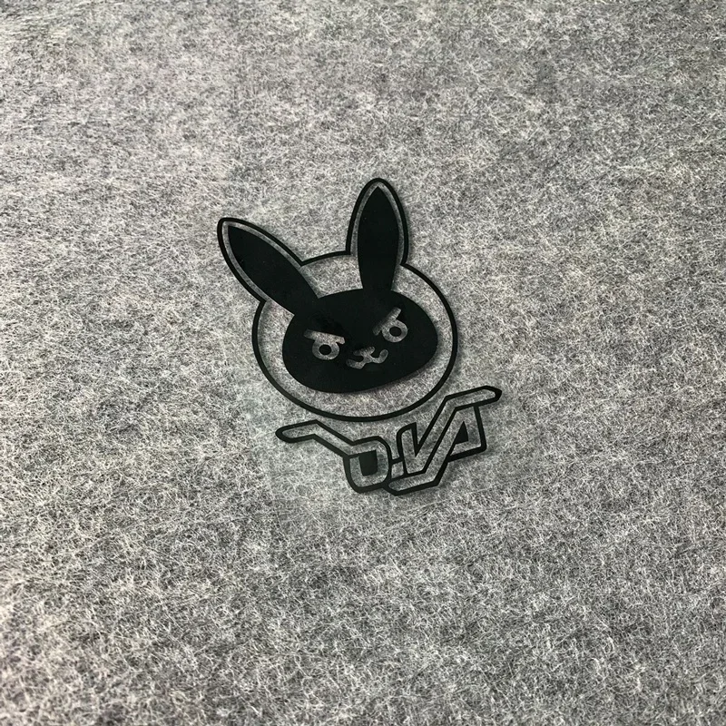 1PC Hollow DVA 토끼 아바타 반사 스티커 오버워치 영웅 스티커 컴퓨터 수하물 자동차 기관차 방수 자동차 스티커