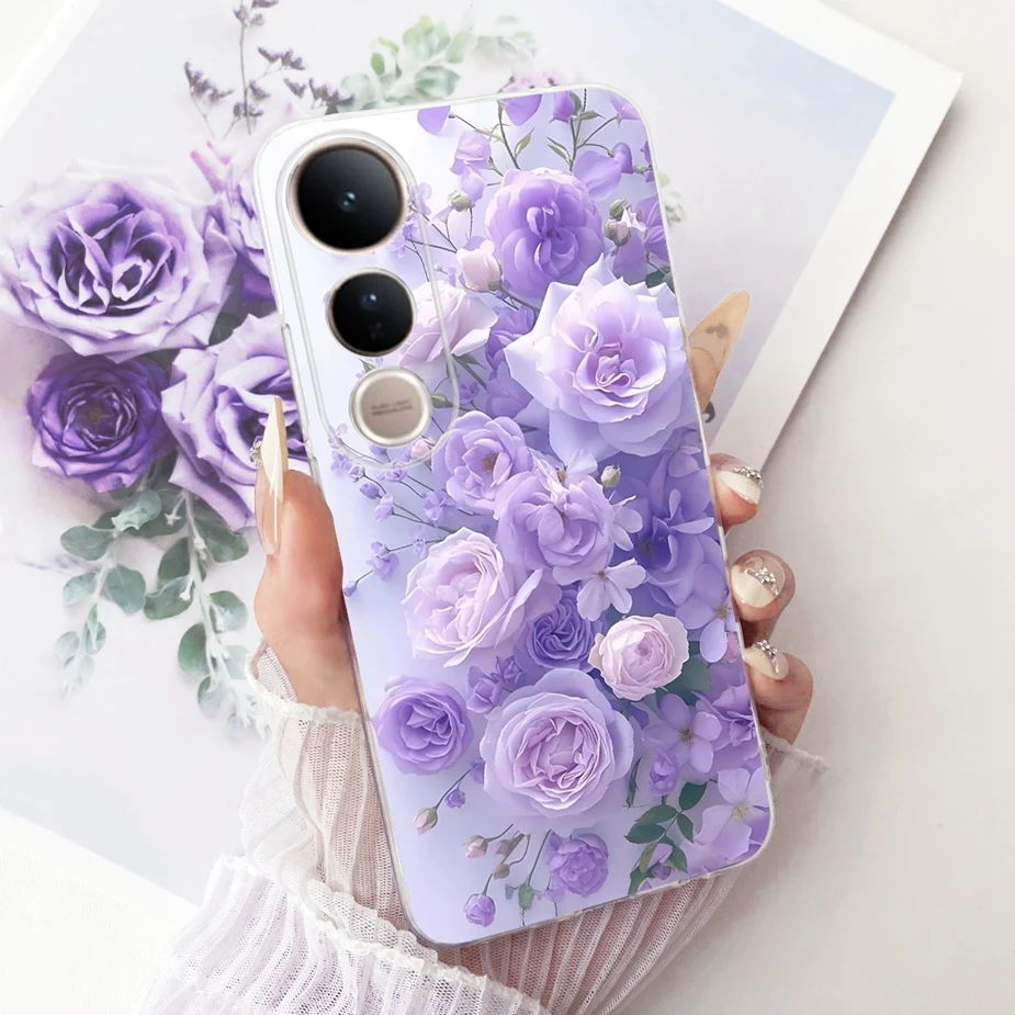 Luxury Bow Flowers Painted Soft Silicone Phone Case Cover
