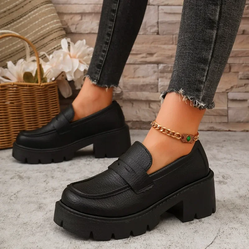 Round Toe Breathable Leather Plus Size Classic Designer Simple Wardrobe Staple Premium Comfortable New Women's Loafers