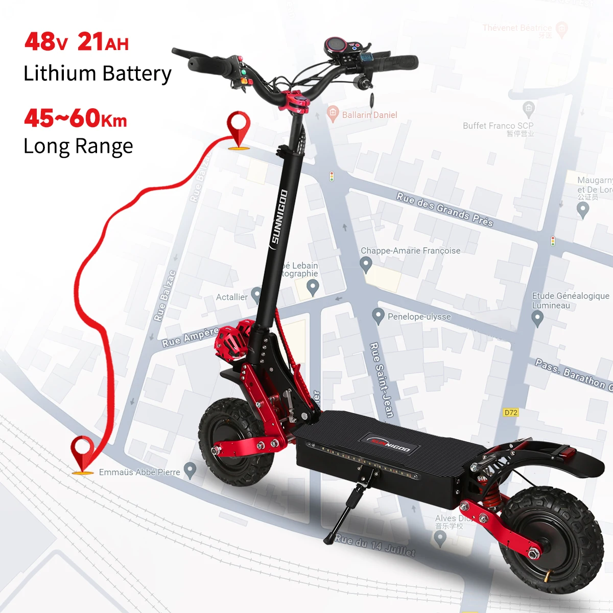 X7/X7PRO 3600W Electric Scooter 60-65km/h Dual 1800W Motor