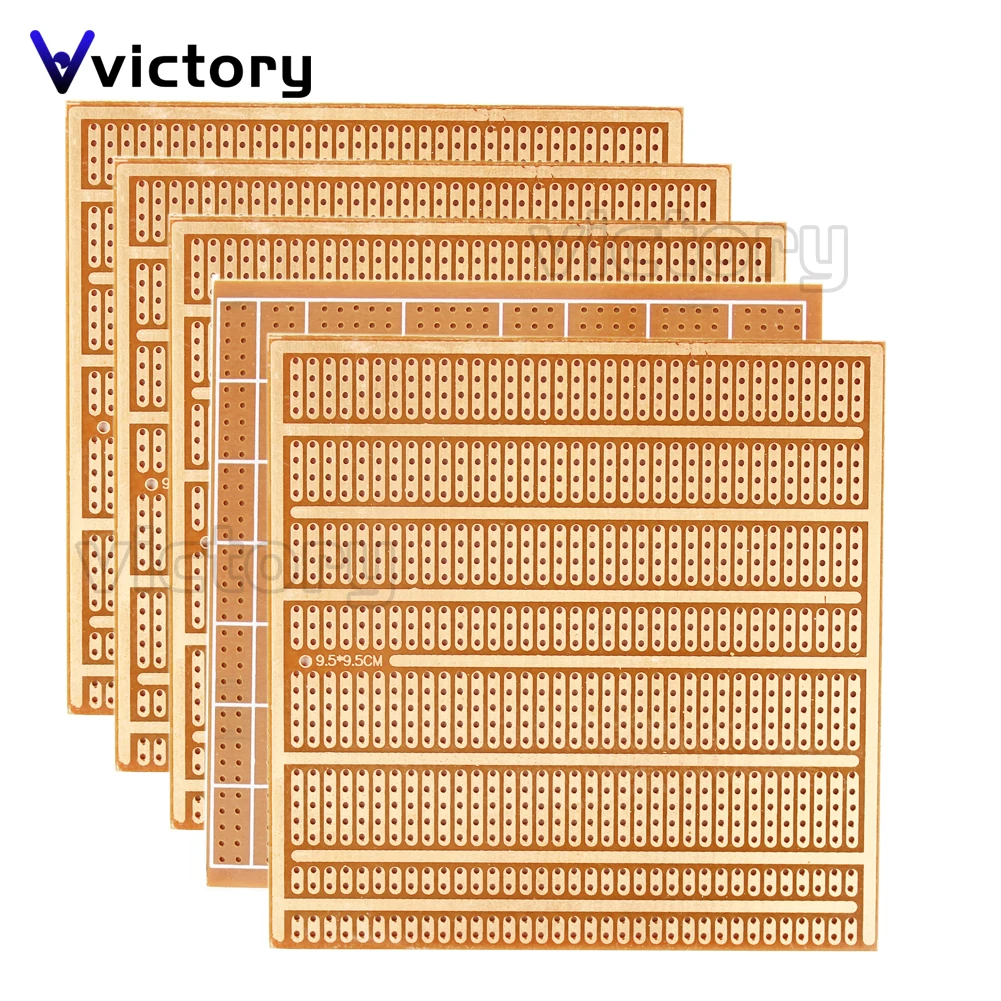 2PCS 9.5*9.5CM Single Sided Bakelite (2-3-4-5 Connecting Holes) 1.5 Thick 2.54 Spacing Universal Board PCB