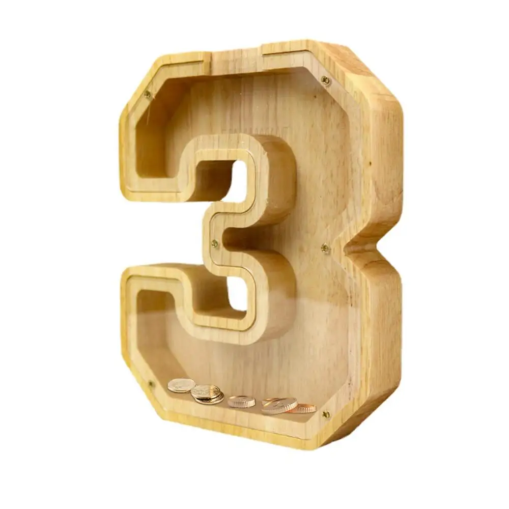 Wooden Piggy Bank Kids Digital Money Saver Box Money Saving Box Wooden Kids Coin Piggy Banks Money Box TV Cabinet Wine Cabinet
