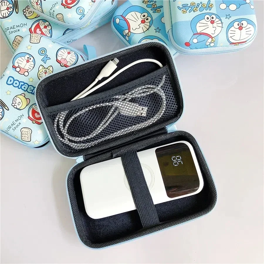 Doraemon fashion Headset Data Cable Storage Bag Charger Power Bag Portable Cartoon boy girl Coin purse 5