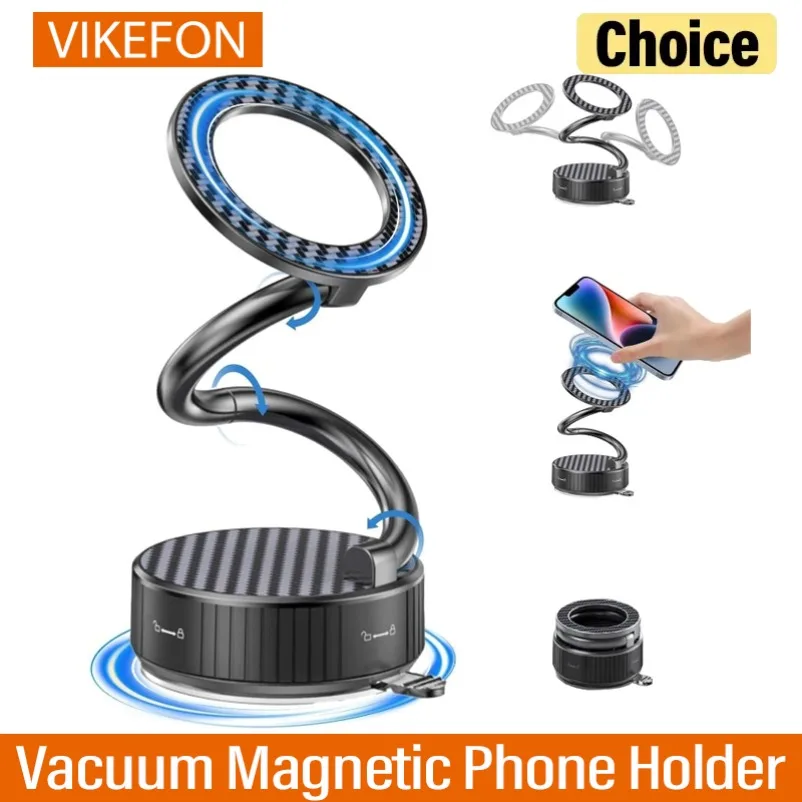 Foldable Vacuum Magnetic Phone Holder for iPhone 17~12 Pro Max Samsung