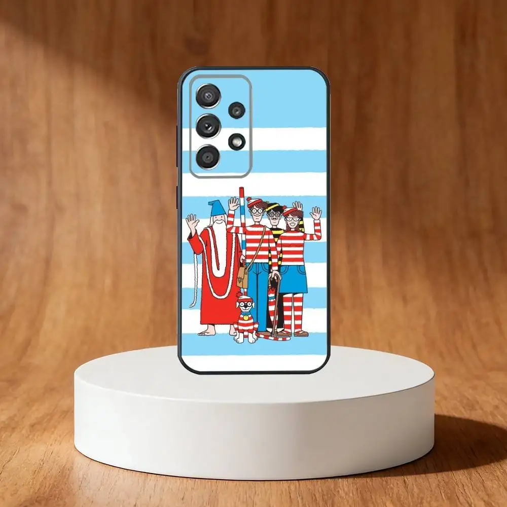 Stylish 'Where's Waldo' Themed Black Phone Case