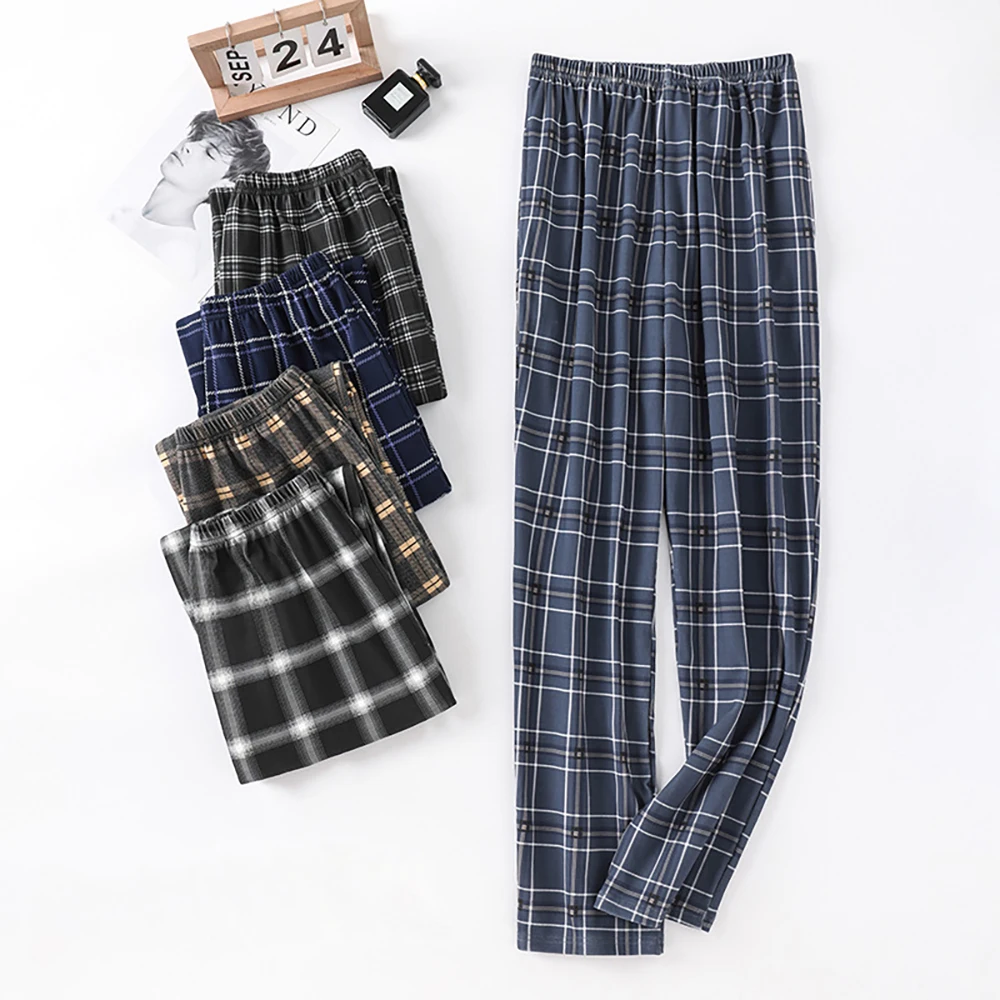 5XL 115KG Big Size Pajama Pants Casual Loose Plaid Sleeping Pants Man Autumn Winter Cotton Cozy Elastic Waist Pijama Trousers