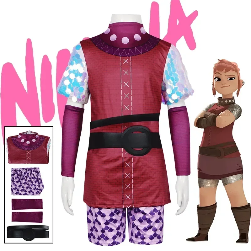 

Anime Nimona Cosplay Costume for Kids Monster Girl Nimona Child Uniform Clothes Suit Halloween Party Costumes for Girls Kid