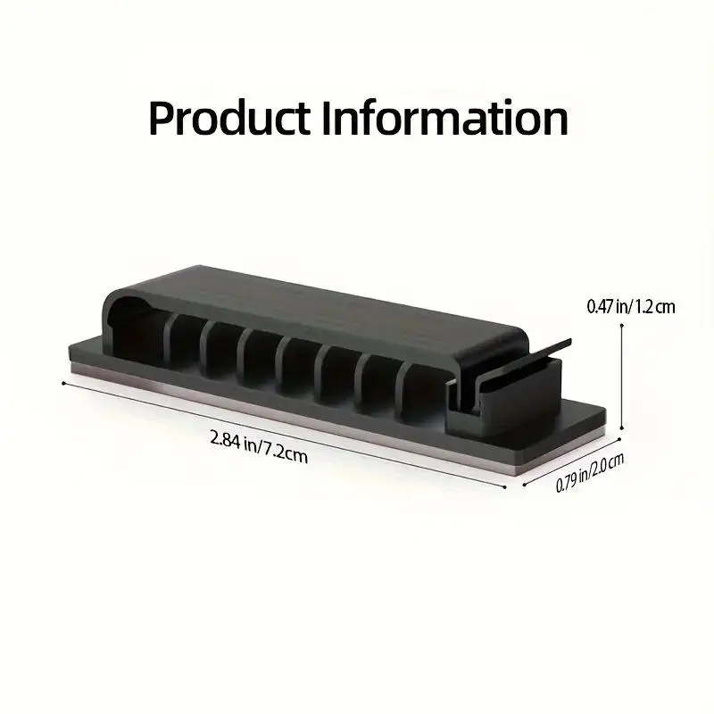 2/4Pcs 8 Slots Self-Adhesive Cable Organizer Clips Wire Holder for Office TV PC Ethernet Under Desk USB Cord Management