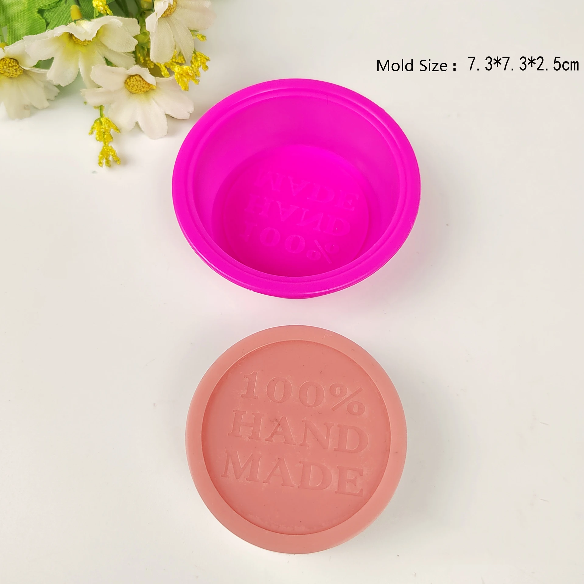 Flower Round Silicone Soap Molds Bar Soap Making Mould Handmade