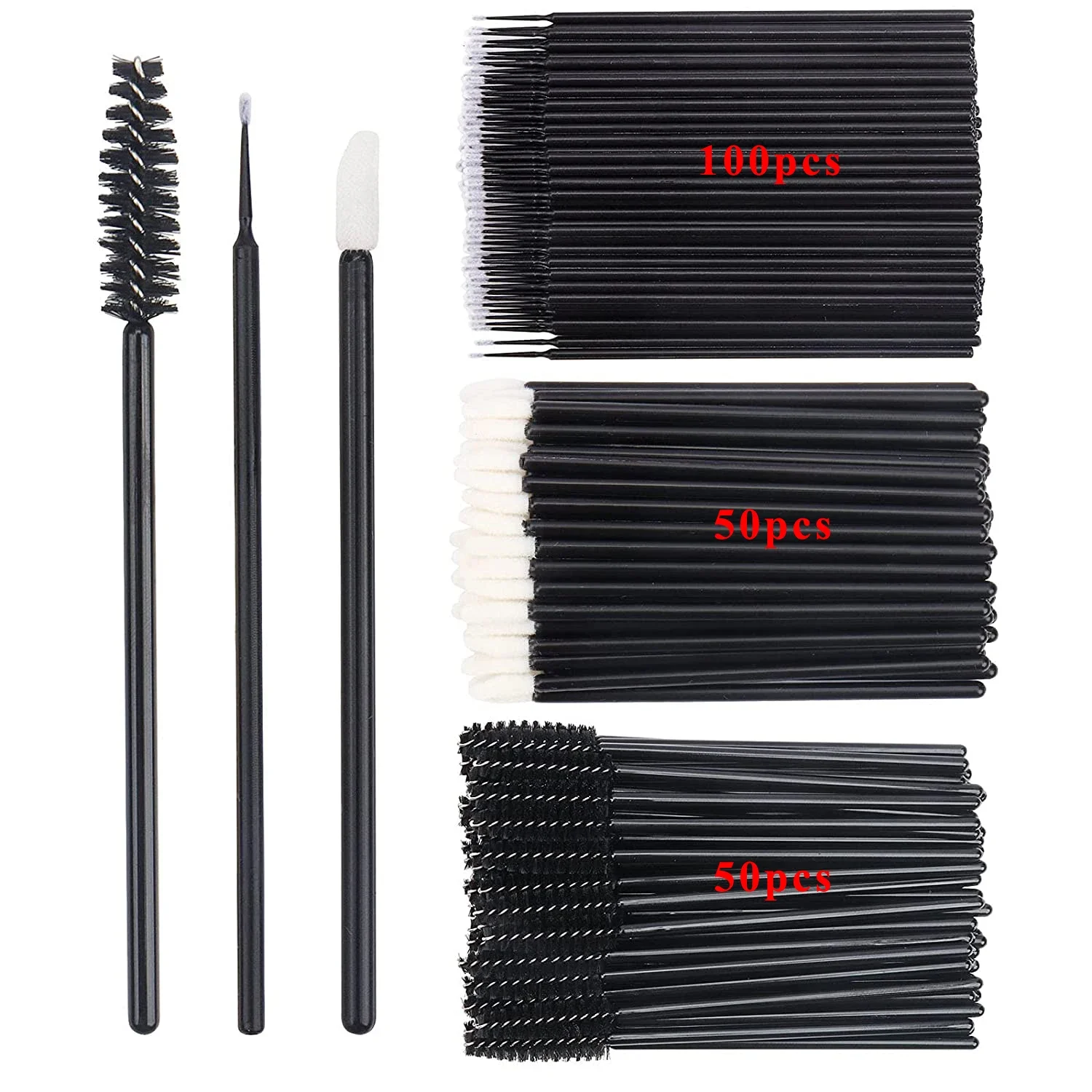 Makeup Tools 200pcs Disposable Brushes Set Mascara Wands Lip Brushes Microbrush Applicator Swab for Eyelash Extension Eyebrow 3