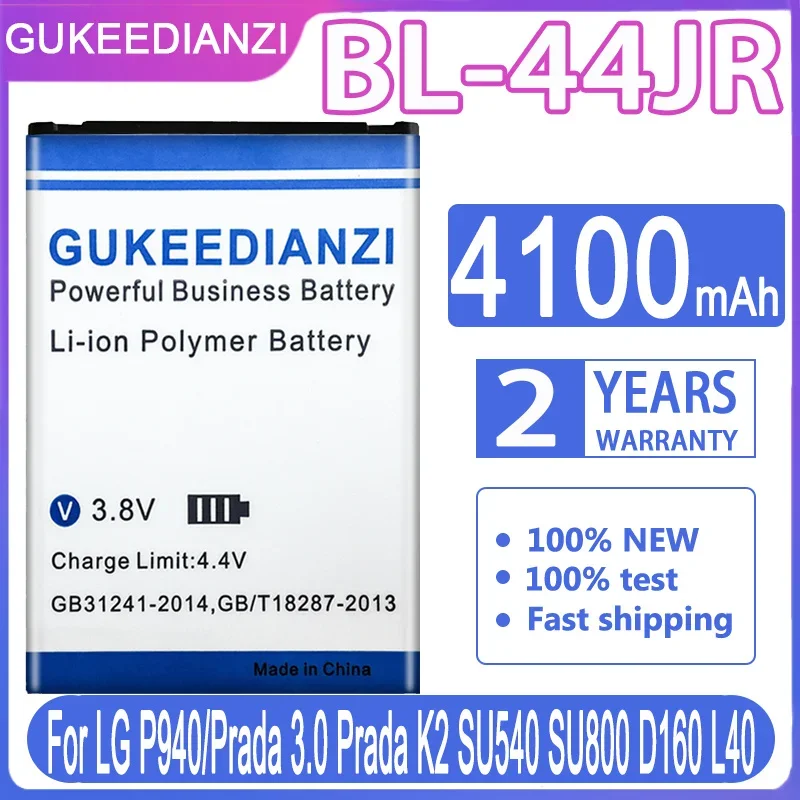 Batteria Gukeedianzi Per Lg P940/Prada 3.0 Prada K2 Su540 Su800 D160 L40 Bl 44Jr Bl-44Jr 4100Mah Batteria + Numero Di Tracciamento