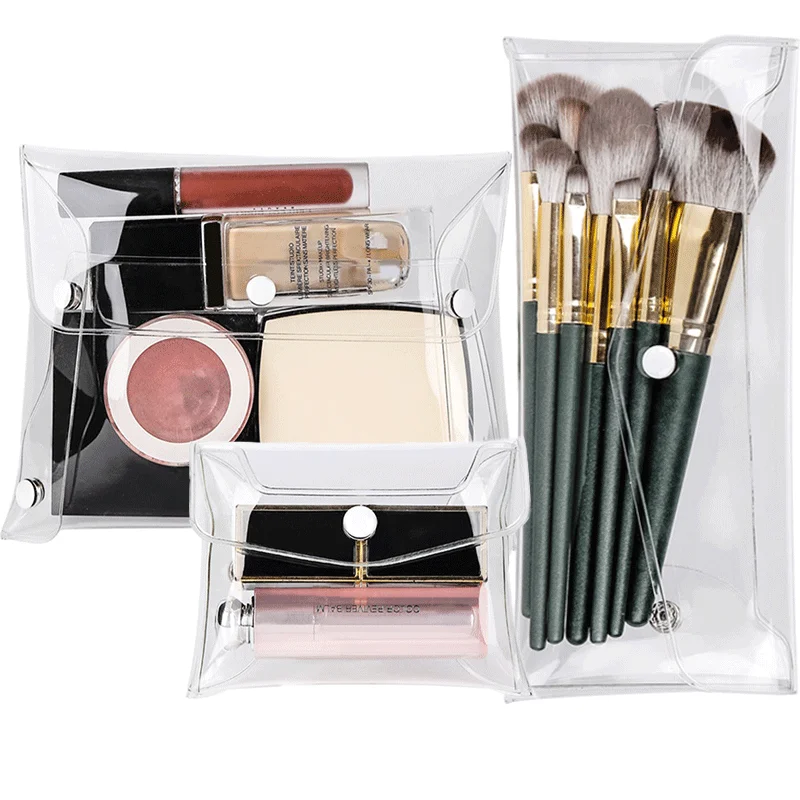 Transparent Cosmetic Bag PVC Women Clear Makeup Bags Beauty Case Travel Make Up Organizer Storage Bath Toiletry Wash Bag