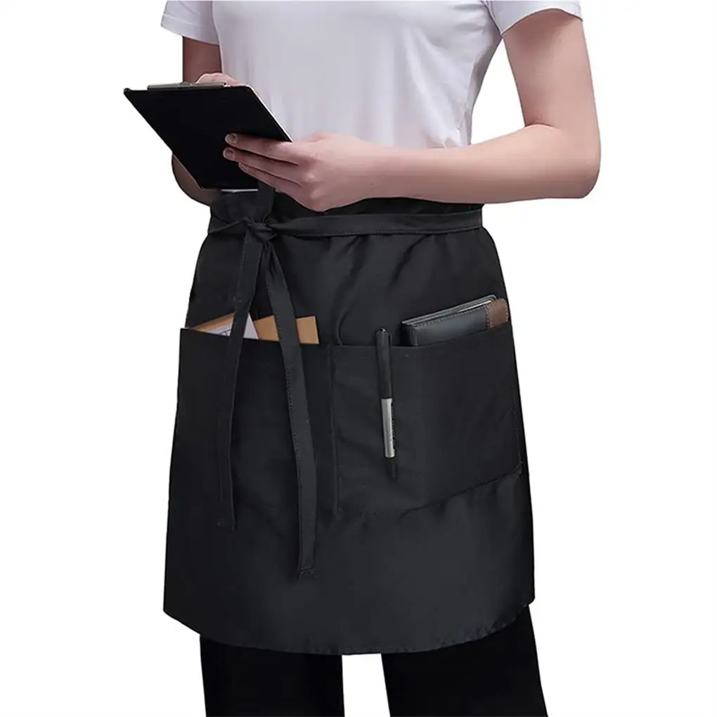Cotton Adjustable Bib Apron With Large Pocket Waterproof Machine Washable Adjustable Neck Strap
